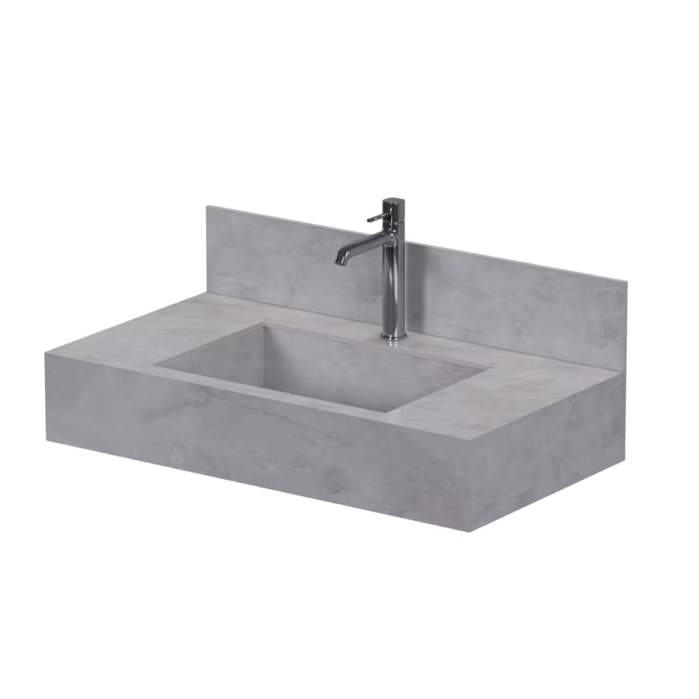 Mueble de baño suspendido de porcelanato Pulpis Napoles 80 cm con bacha incorporada Mueble De Baño Suspendido De Porcelanato Pulpis Napoles 80 Cm Con Bacha Incorporada