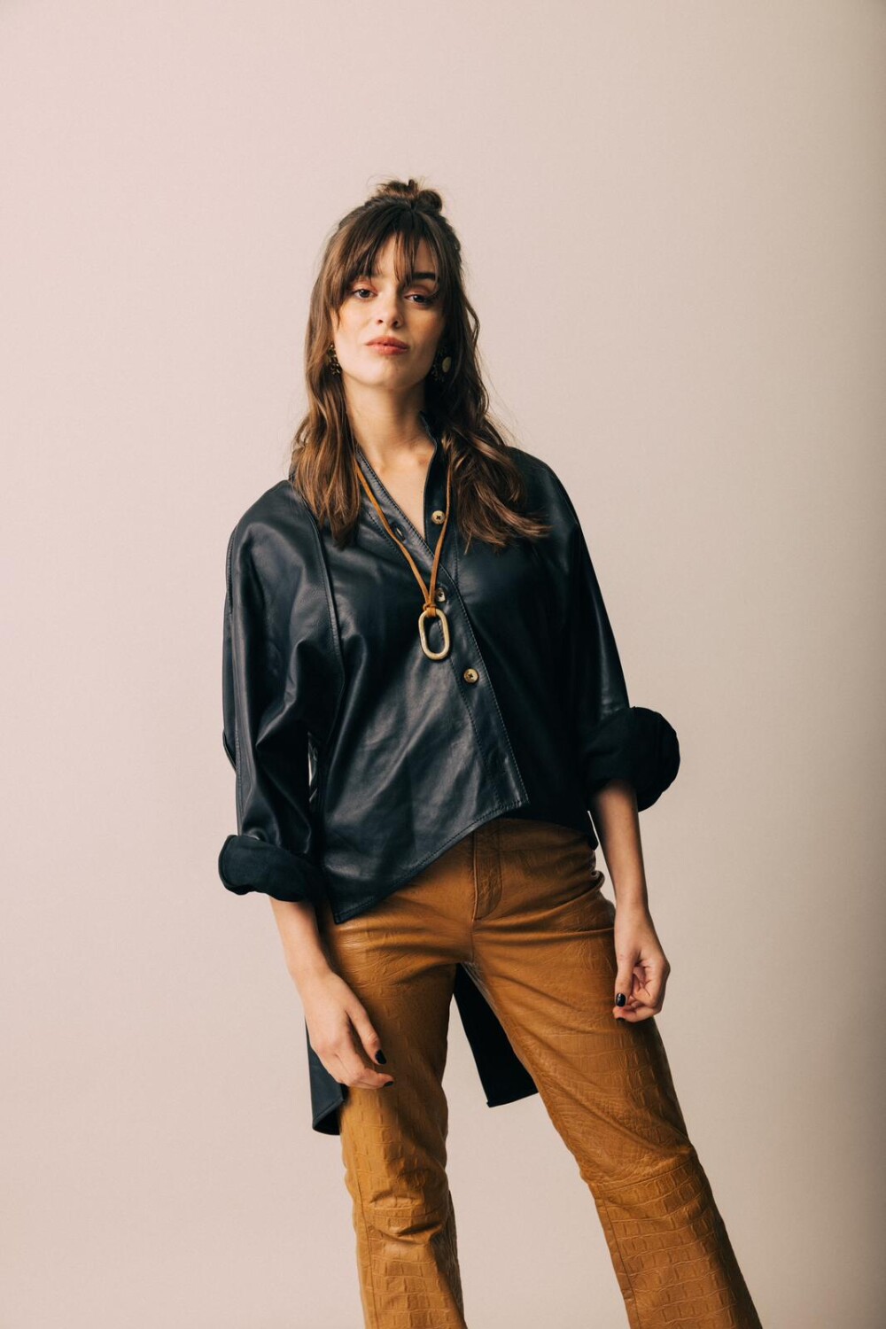 Leather Fulera Shirt Negro