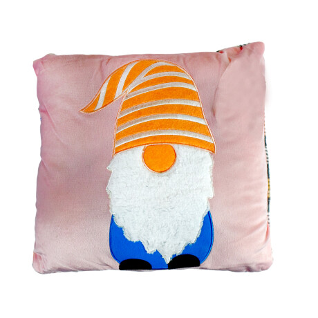 Almohadon navideño con aplique de duende Almohadon navideño con aplique de duende