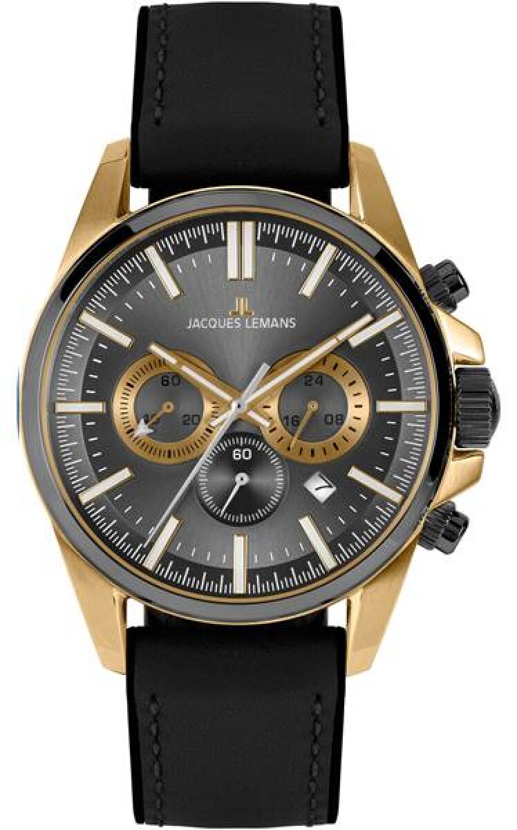 Reloj Jacques Lemans 1-2119d Liverpool Cronógrafo Bicolor Gris Y Oro 