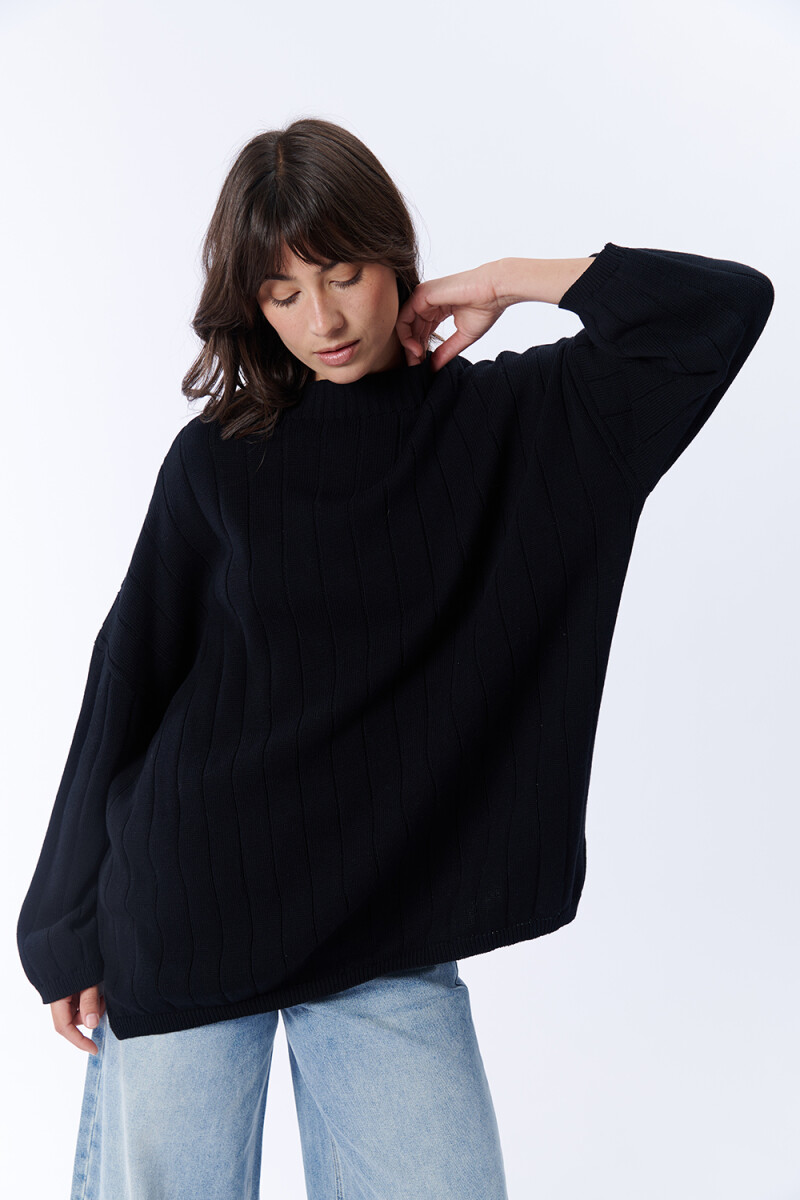 Buzo Punto Oversize Negro