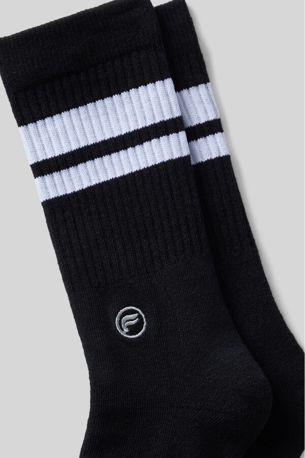 Medias The Everyday Crew Sock Unisex Black/Classic White Stripe