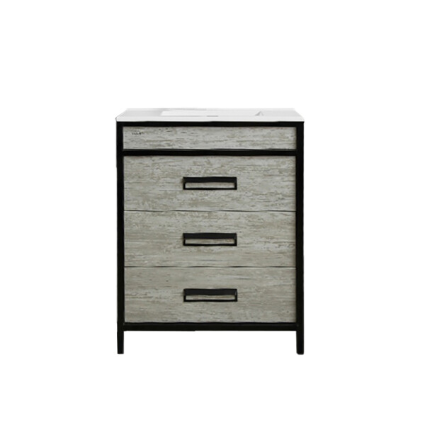 MUEBLE DE BAÑO VANITY MARRÓN CON BACHA BLNCA Mueble De Baño Vanity Marrón Con Bacha Blnca