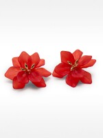 Pendientes Maxi De Flor rojo