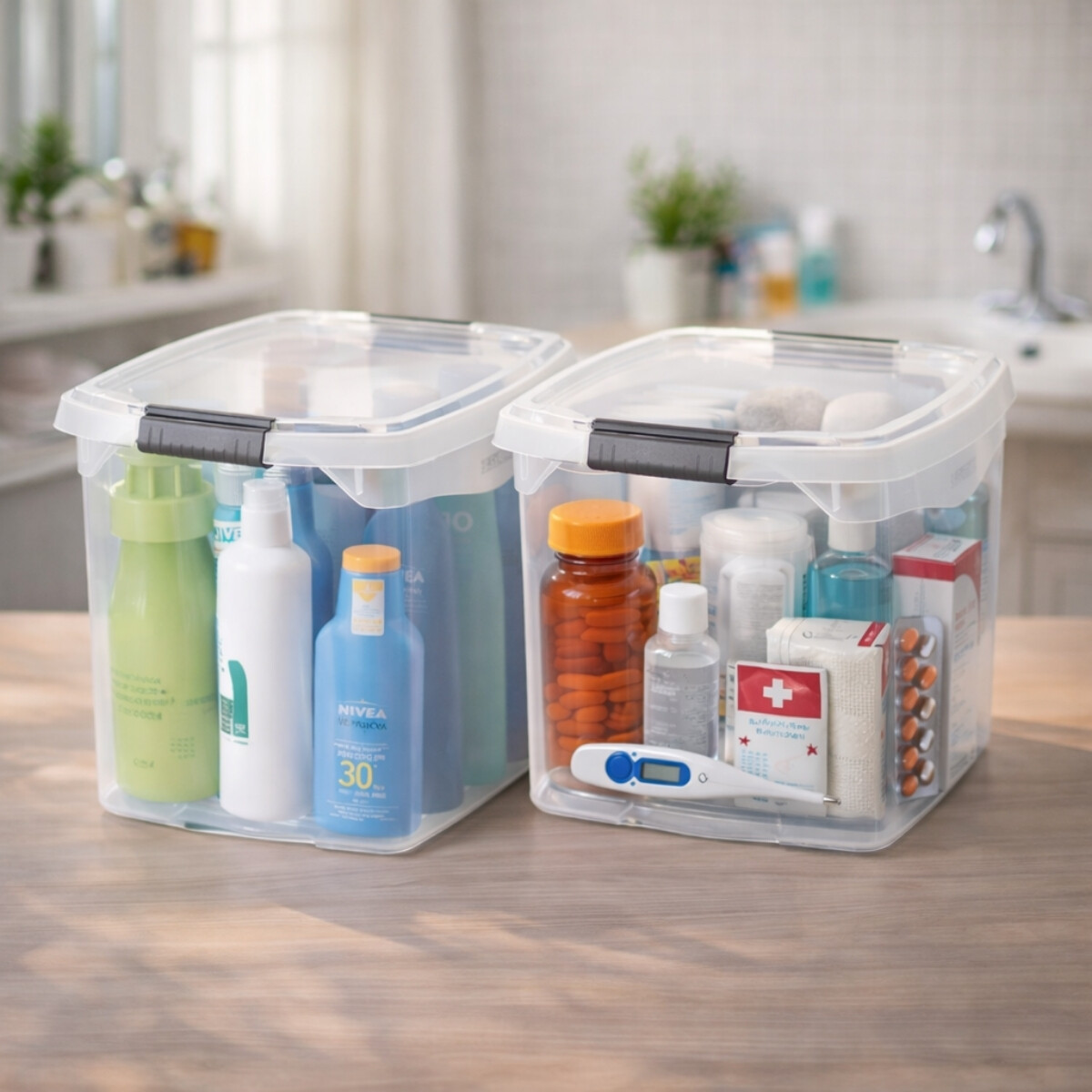 Set x2 Caja organizadora 11 lts - TRANSPARENTE 