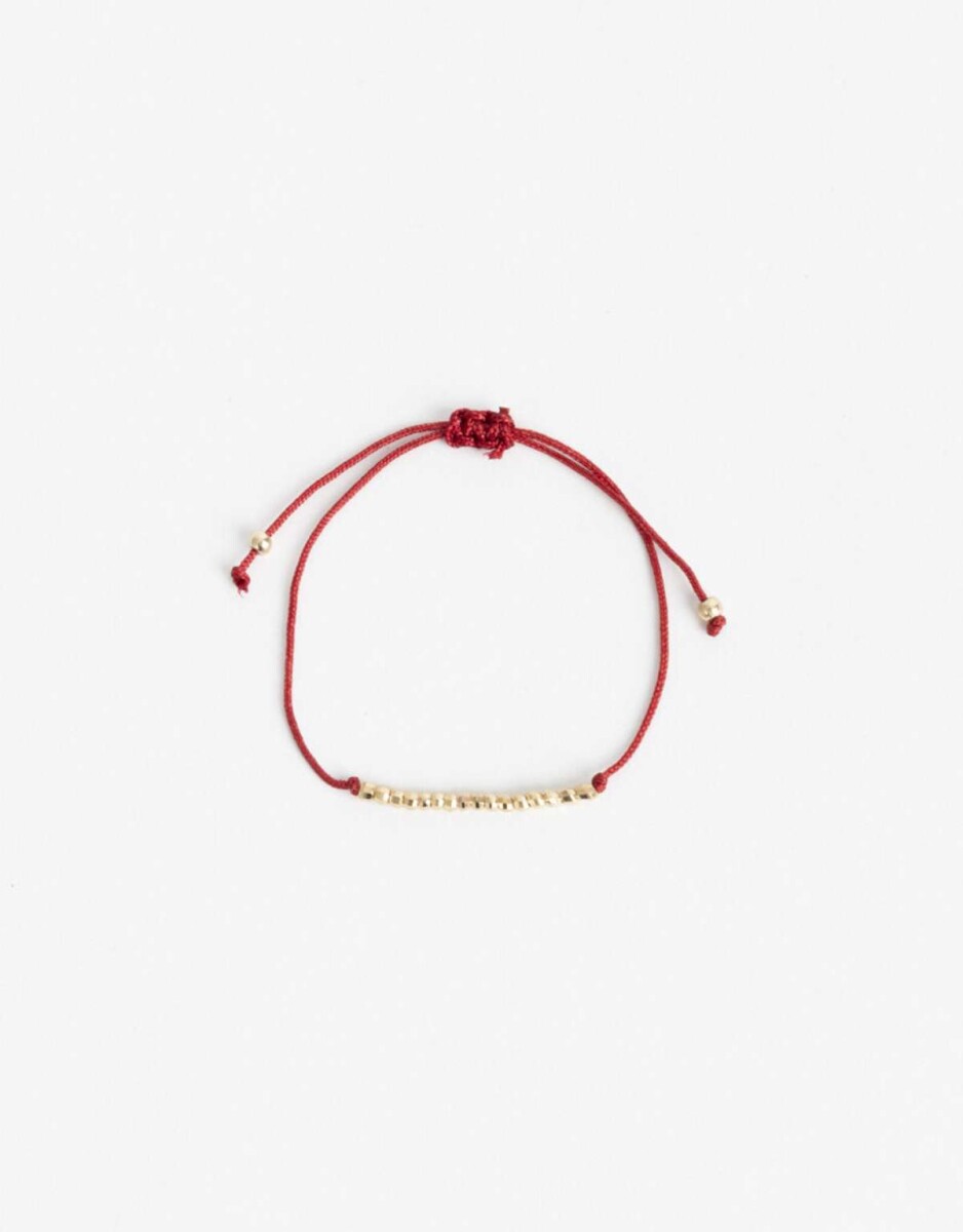 Pulsera Flexible Cordón Y Beads - Dorado 