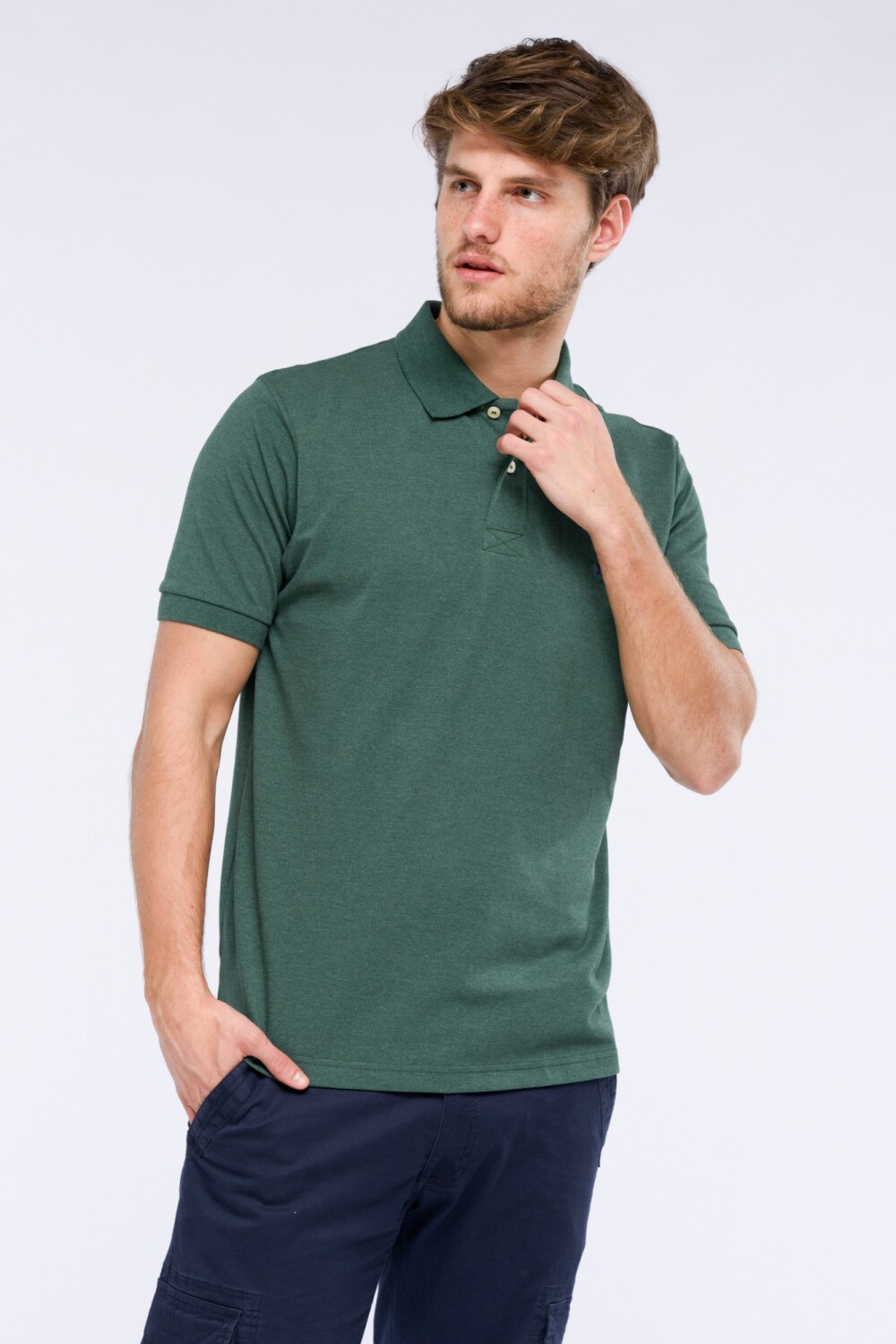 POLO PIQUE LISA Verde Oscuro