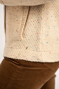 Cardigan Broches Bouttonne Beige Melange