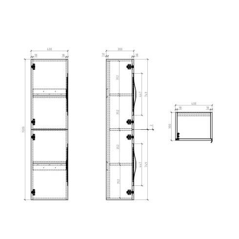 MUEBLE LATERAL ROBLE CLARO 2 PUERTAS 40X30X150 000
