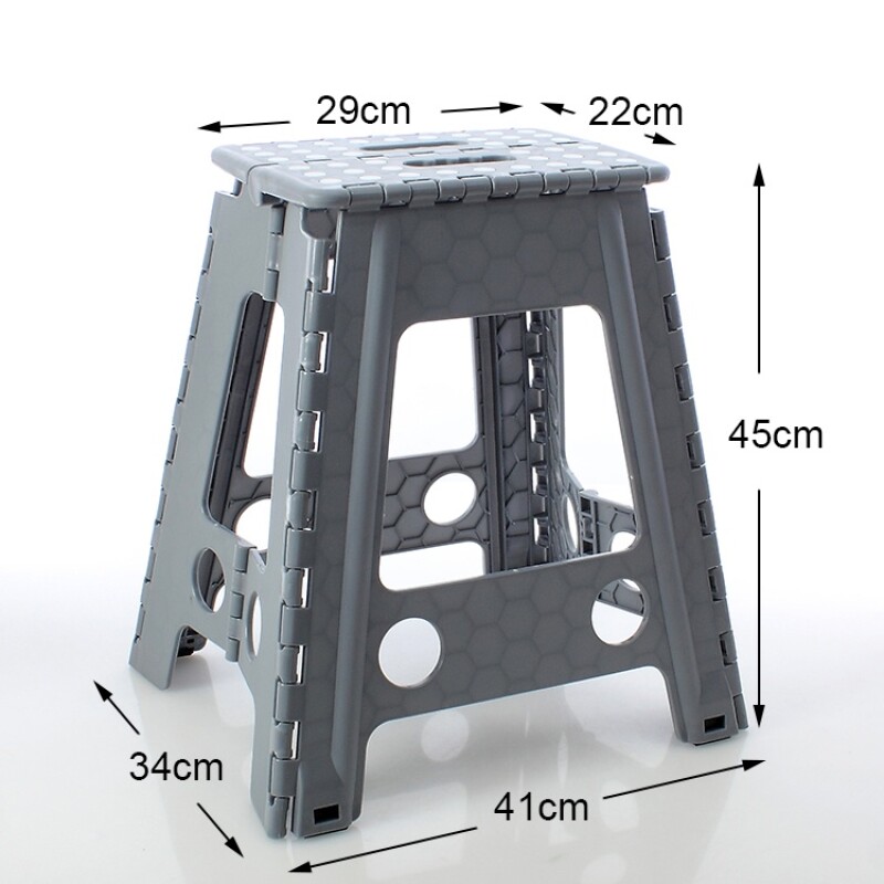 Banco plegable multiuso 45 cm gris