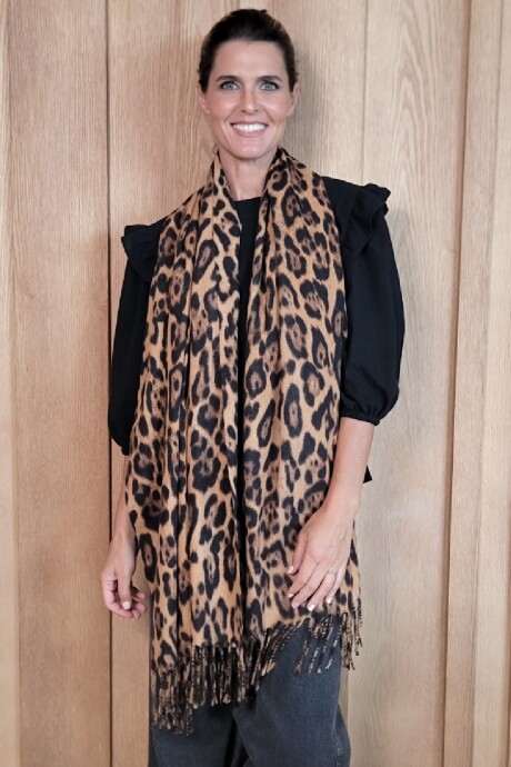 Bufandón Paz Print Camel