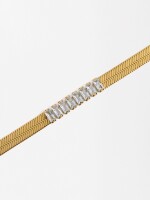 Pulsera Con Cristales - Acero Inoxidable dorado