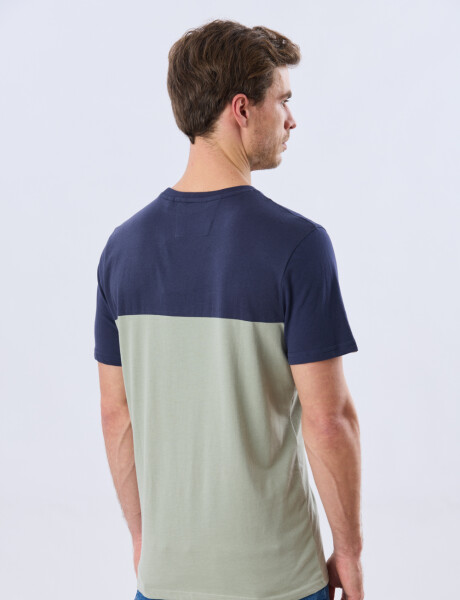 REMERA RAYADA DE ALGODÓN Pistacho