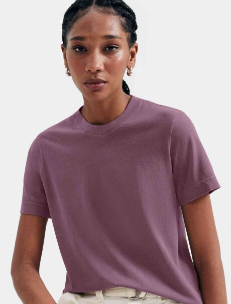 CAMISETA BÁSICA DE ALGODÓN VIOLETA