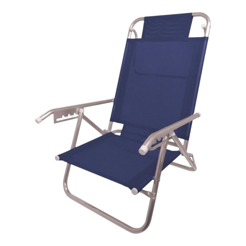 Reposera Baño de Sol Aluminio Zaka 5 Posiciones Azul