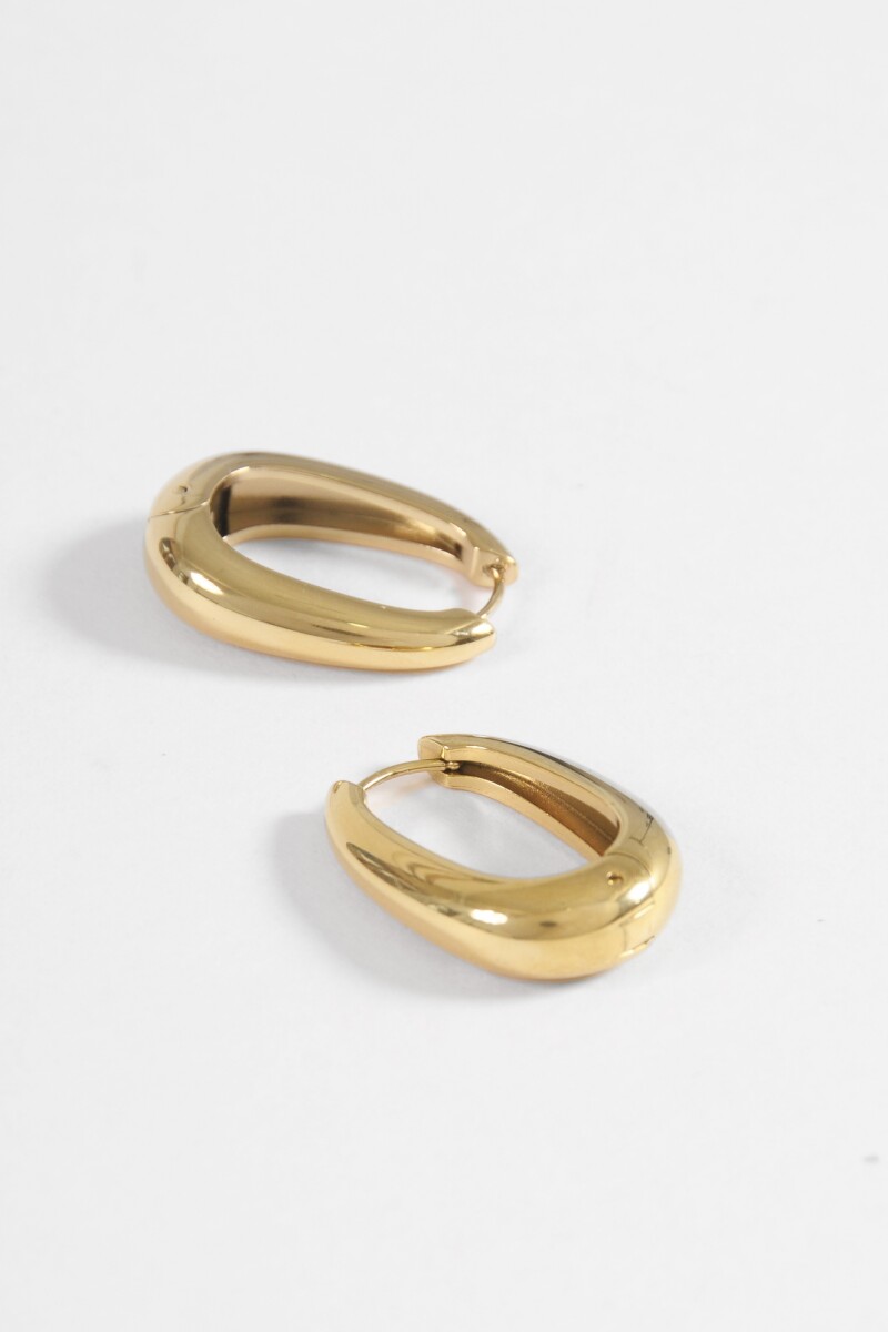 Aros acero ovalados bold dorado