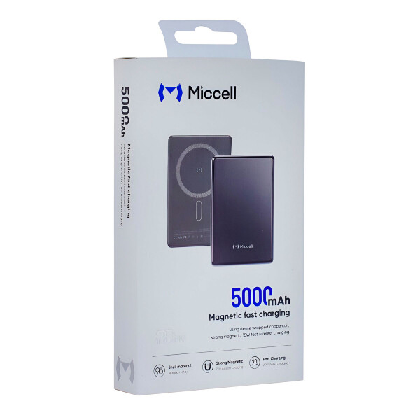 Cargador Portatil Power Bank Magsafe 5000mah Usb-C Miccell Color Gris