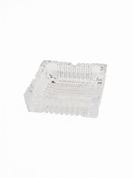 CENICERO VIDRIO CUADRADO TRANSPARENTE