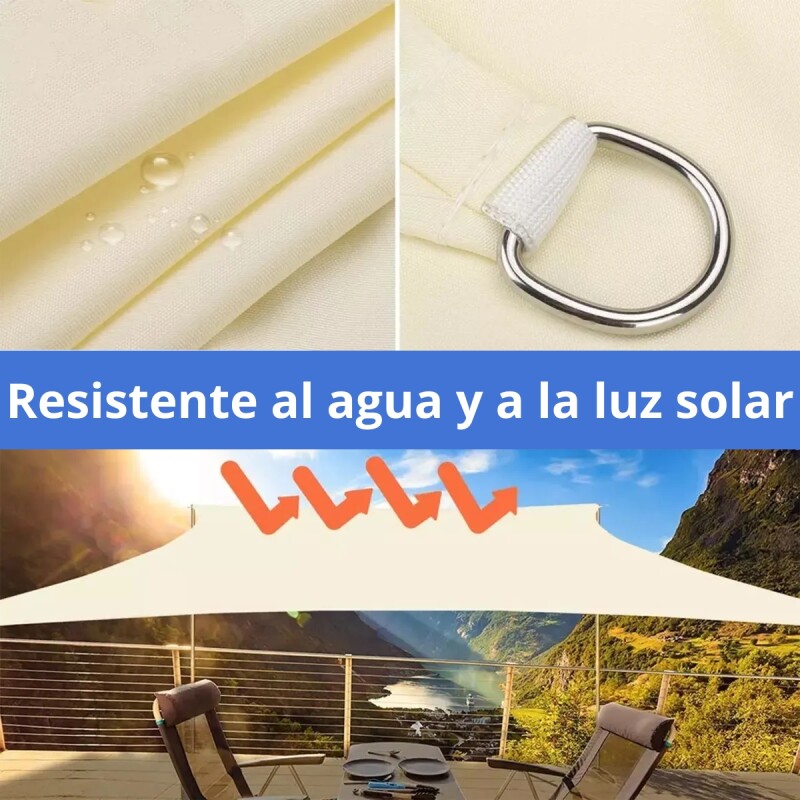 Set x2 Lona vela triangular poliester impermeable 3,6 mts BEIGE