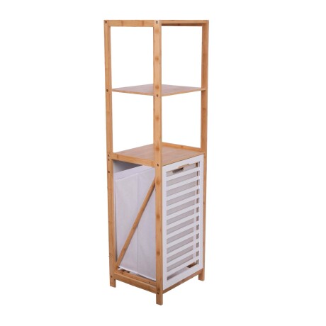 ESTANTERIA CESTO DE BAÑO BAMBU NATURAL-BEIGE ROSIE