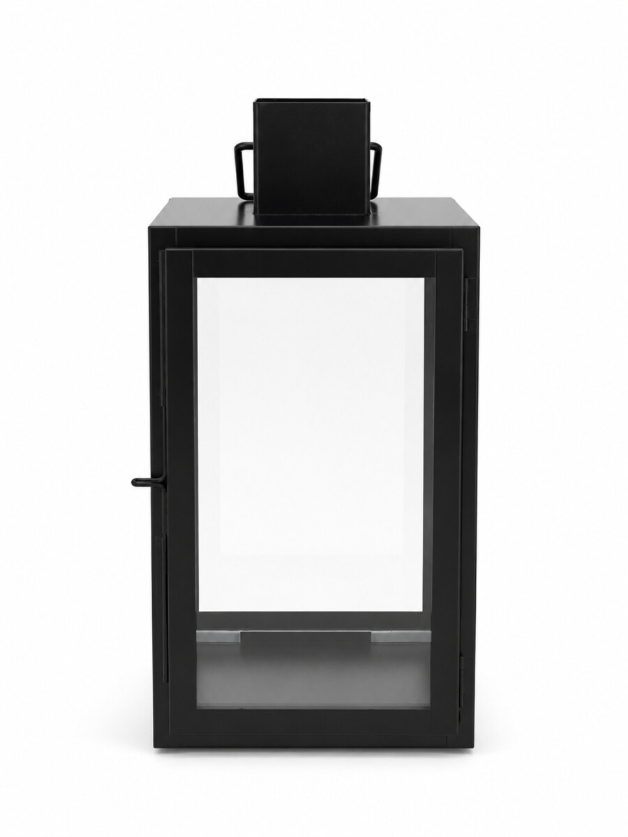 FANAL DE METAL CON VIDRIO - NEGRO 