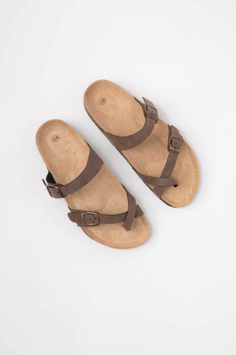 Sandalias Tiras Marrón