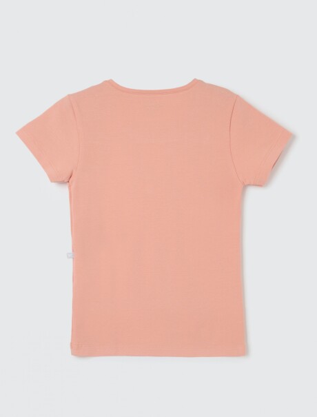 CAMISETA INFANTIL CON BORDADO ROSA