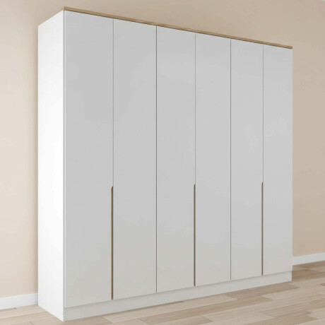 PLACARD ROPERO 6 PUERTAS MDF BLANCO LOGAN