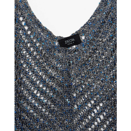 Top Tejido Con Lentejuelas Negro