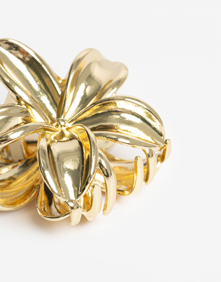 Broche Flores Broche Metálico Flor - Dorado