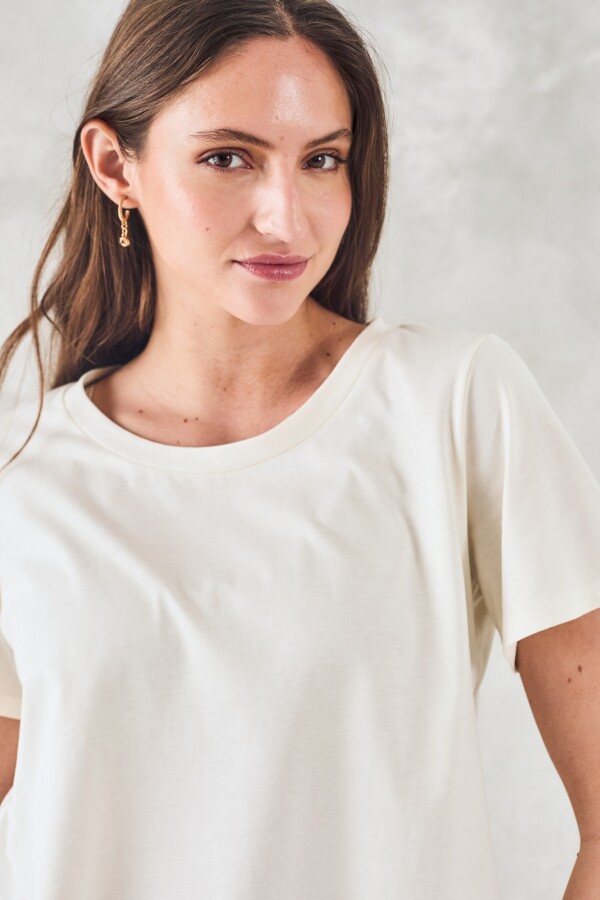 Remera Algodon Peinado Nácar