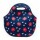 Lunchera de Neopreno Brio Bolso Térmico Bebida Comida c/ Asa Azul Flores Rojas