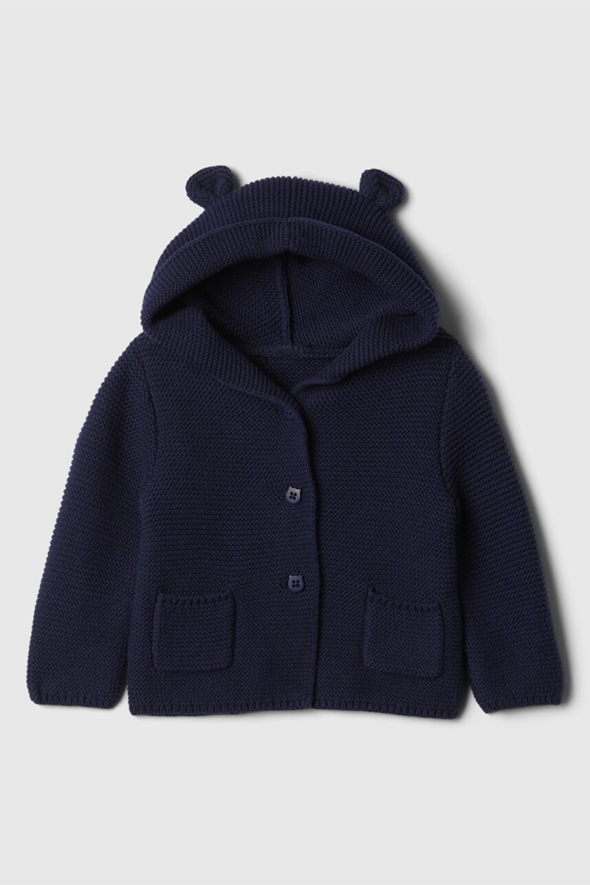 Saco Con Botones Y Capucha Bebé Navy Uniform