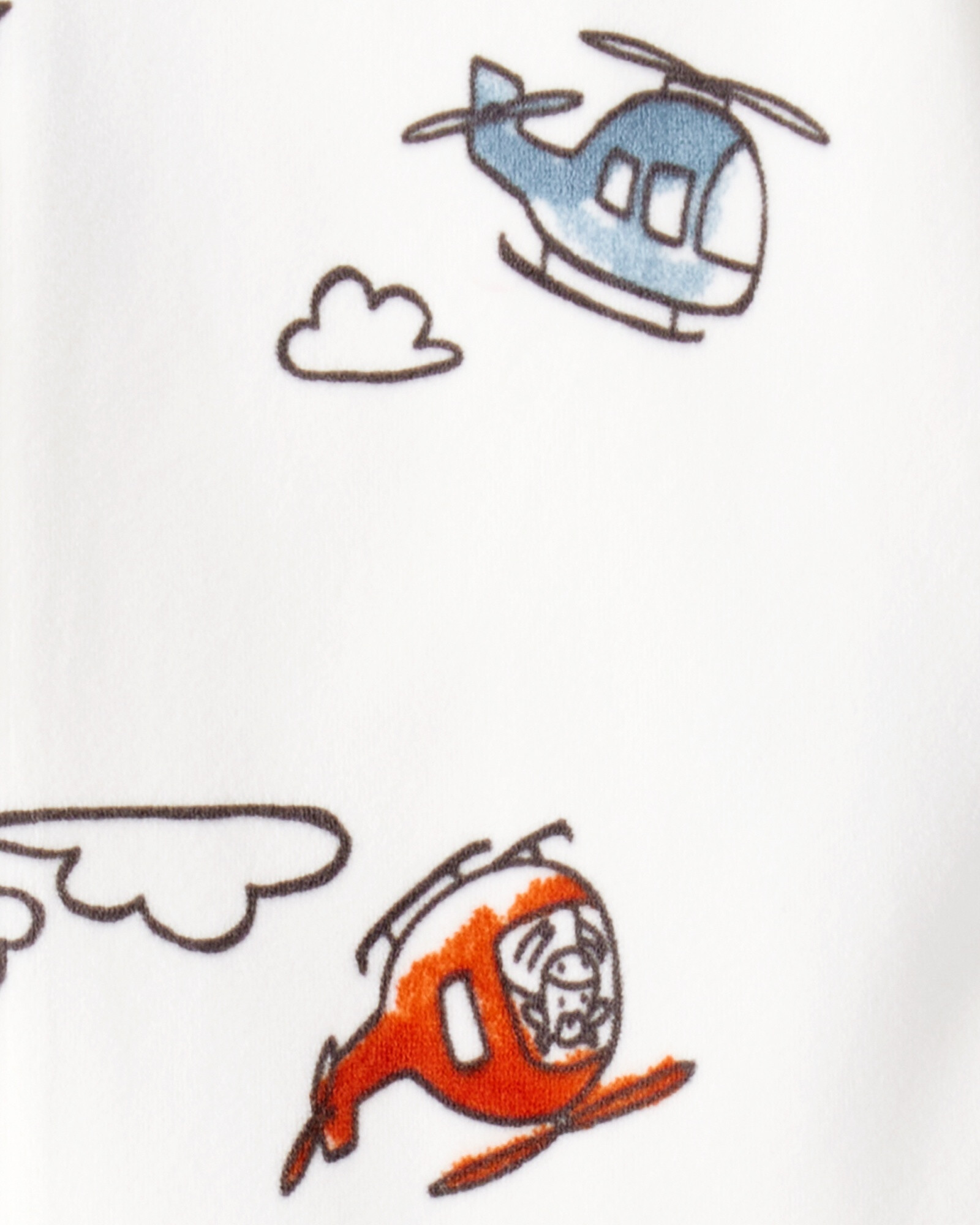 Pijama una pieza de micropolar, con pie, diseño helicópteros Sin color