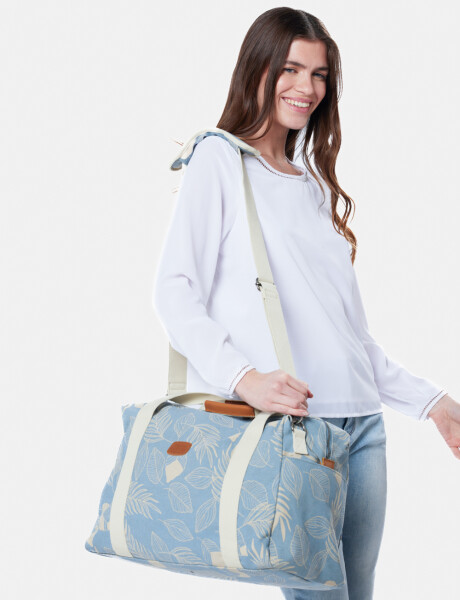 BOLSO DE LONA ESTAMPADO Azul