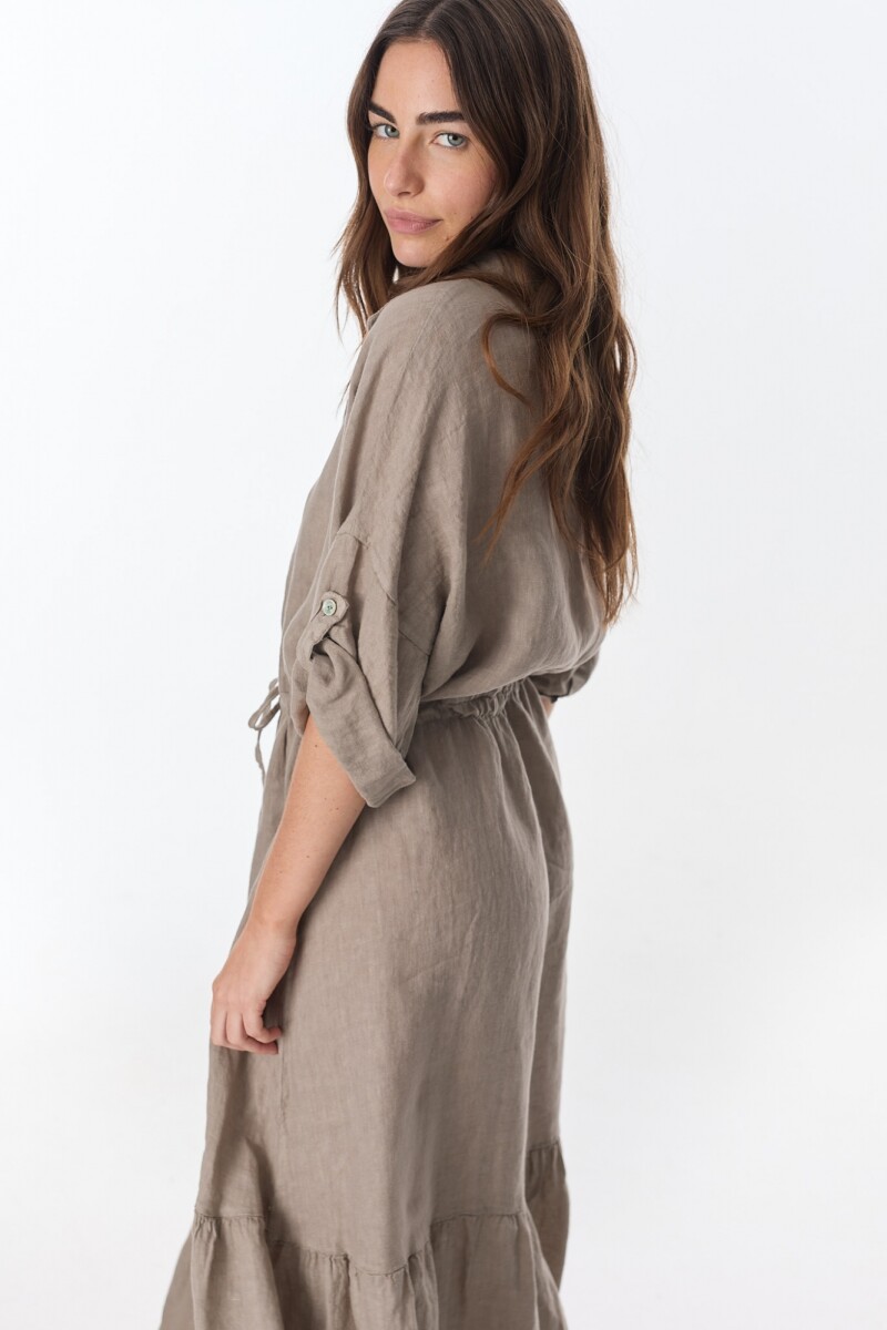 Vestido Camisero Vitta Beige