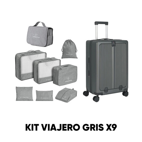 Kit valija y neceseres gris Sc