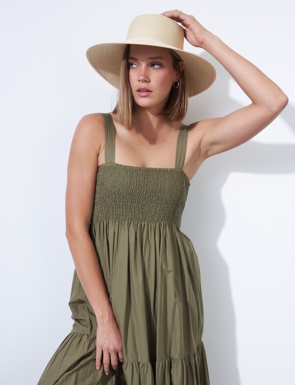 Vestido Maxi Smock VERDE