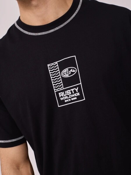 T-SHIRT RUSTY HERITY NEGRO