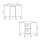 Modulo Inferior Esquinero Sin Tapa Para Cocina Una Puertas GAMAS DE BEIGE