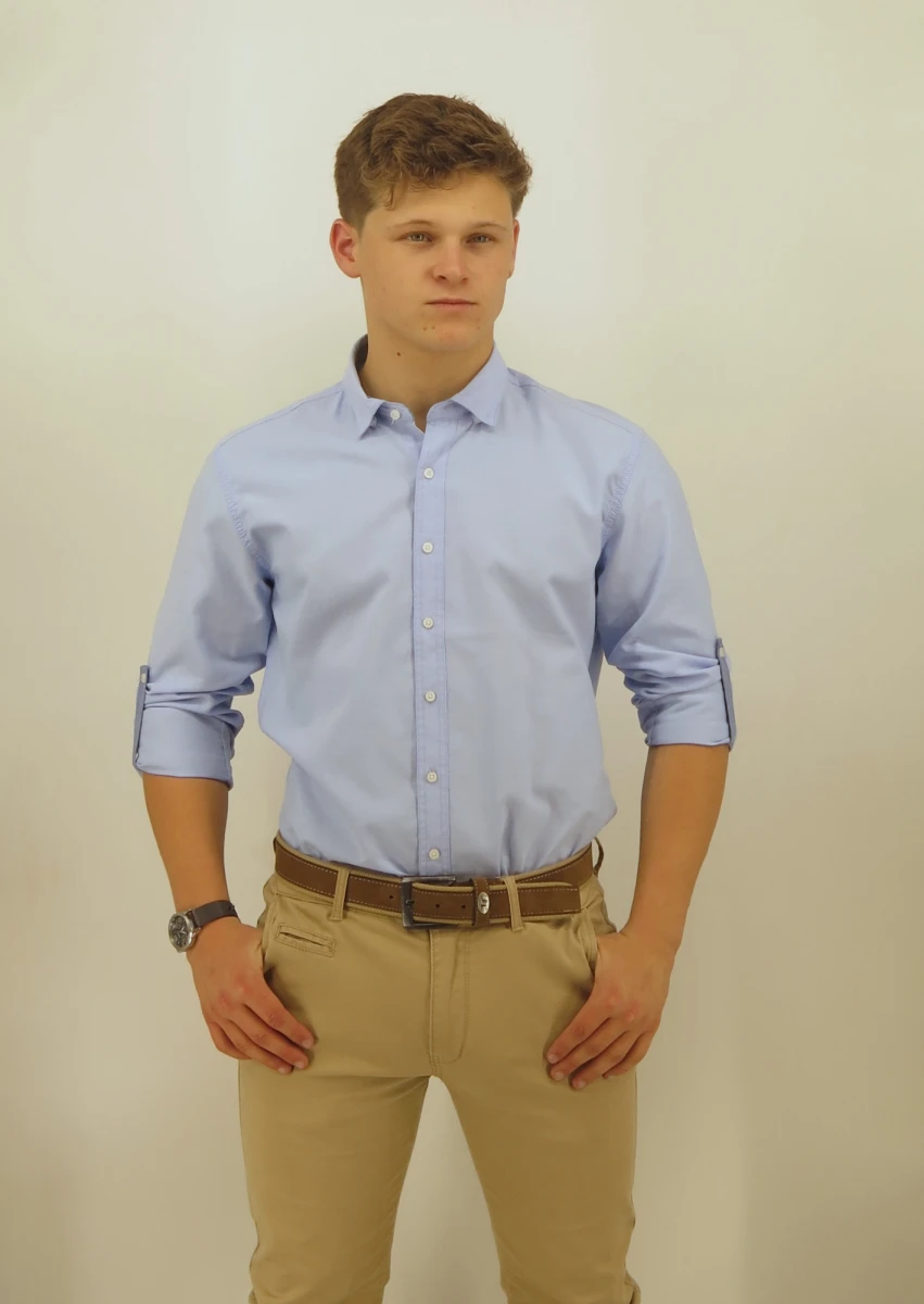 CAMISA HALOGEN BEIRUT M.LARGA - CELESTE 