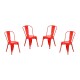Pack 4 Sillas Tolix Lumax Varios Colores Rojo