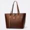 Bolso Soho Tote Simil Cuero Dama Marrón