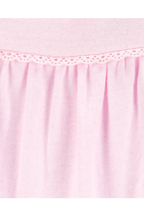Body de algodón calado, con volados, rosado Sin color