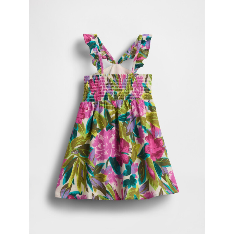 SL LINEN FLTR HALTER DRS SP SU25 FLRL LEAF MLT