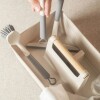 Cesto Organizador con manija de madera Beige