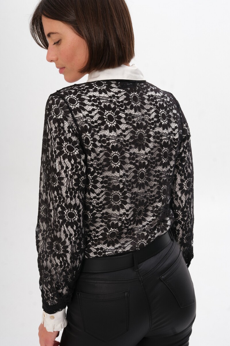 Camisa Dentelle Negro