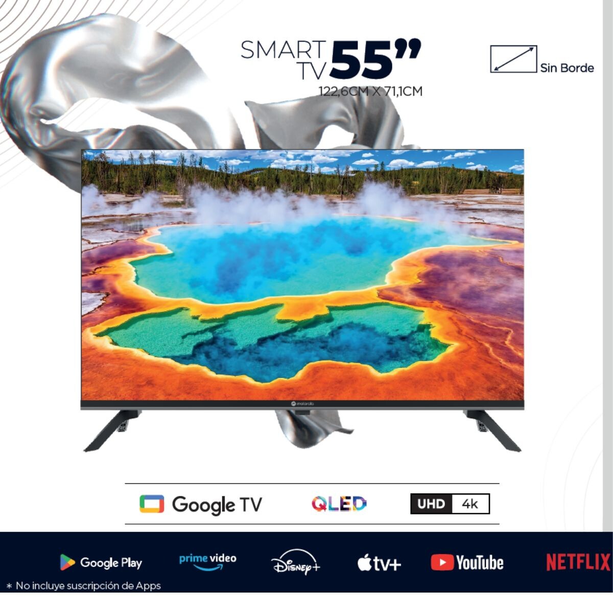 Smart TV Motorola 55 QLED UHD 4K Google TV 