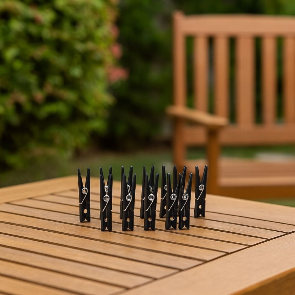 PALILLOS PARA ROPA 12 PIEZAS MOR - NEGRO 