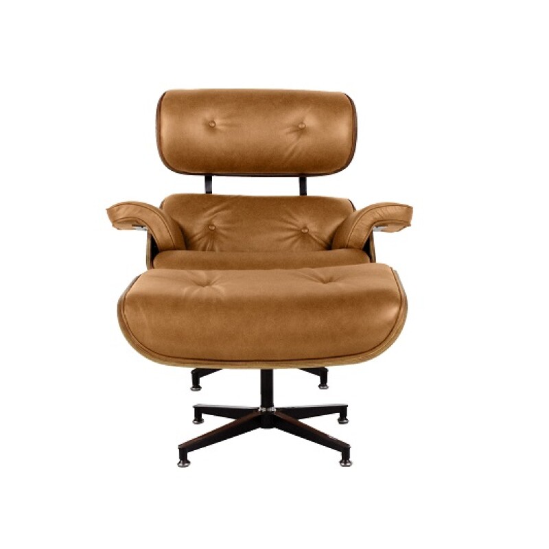 POLTRONA CHARLES EAMES - 100% CUERO - LA PAZ CAMEL POLTRONA CHARLES EAMES - 100% CUERO - LA PAZ CAMEL